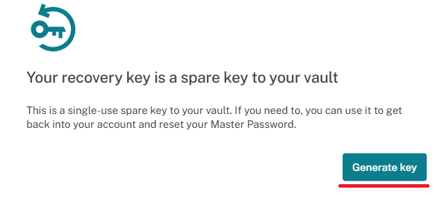 Generate Dashlane Recovery Key