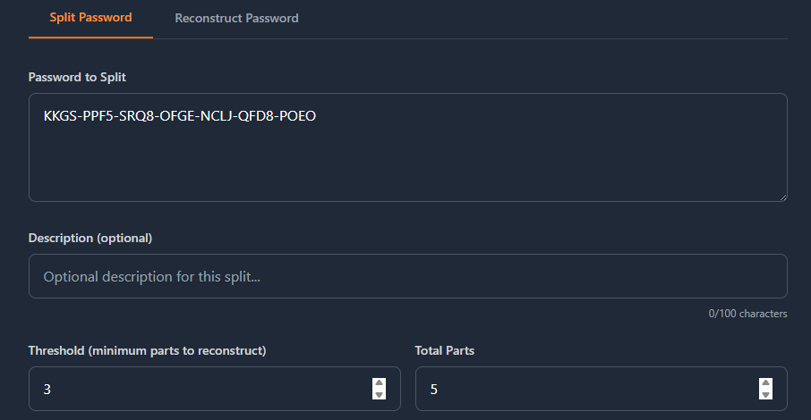 Password Split Dashlane Key