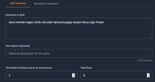 Password Split Exodus